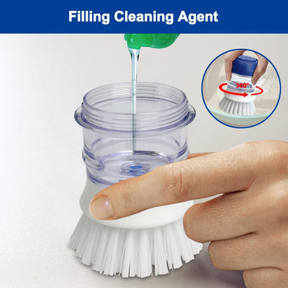CELOX Soap Dispensing Dish Brush Set with Holder for Dishes