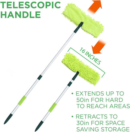 Pine-Sol Microfiber Mop Self Wringing – Easy Squeeze Twist Design for Wet Mopping | Household Cleaning Tool for Tile, Linoleum, Laminate Floors | Extendable Metal Handle