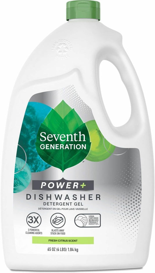 Seventh Generation Ultra Power Plus Auto Dish Gel, Fresh Citrus Scent, 65 Ounce