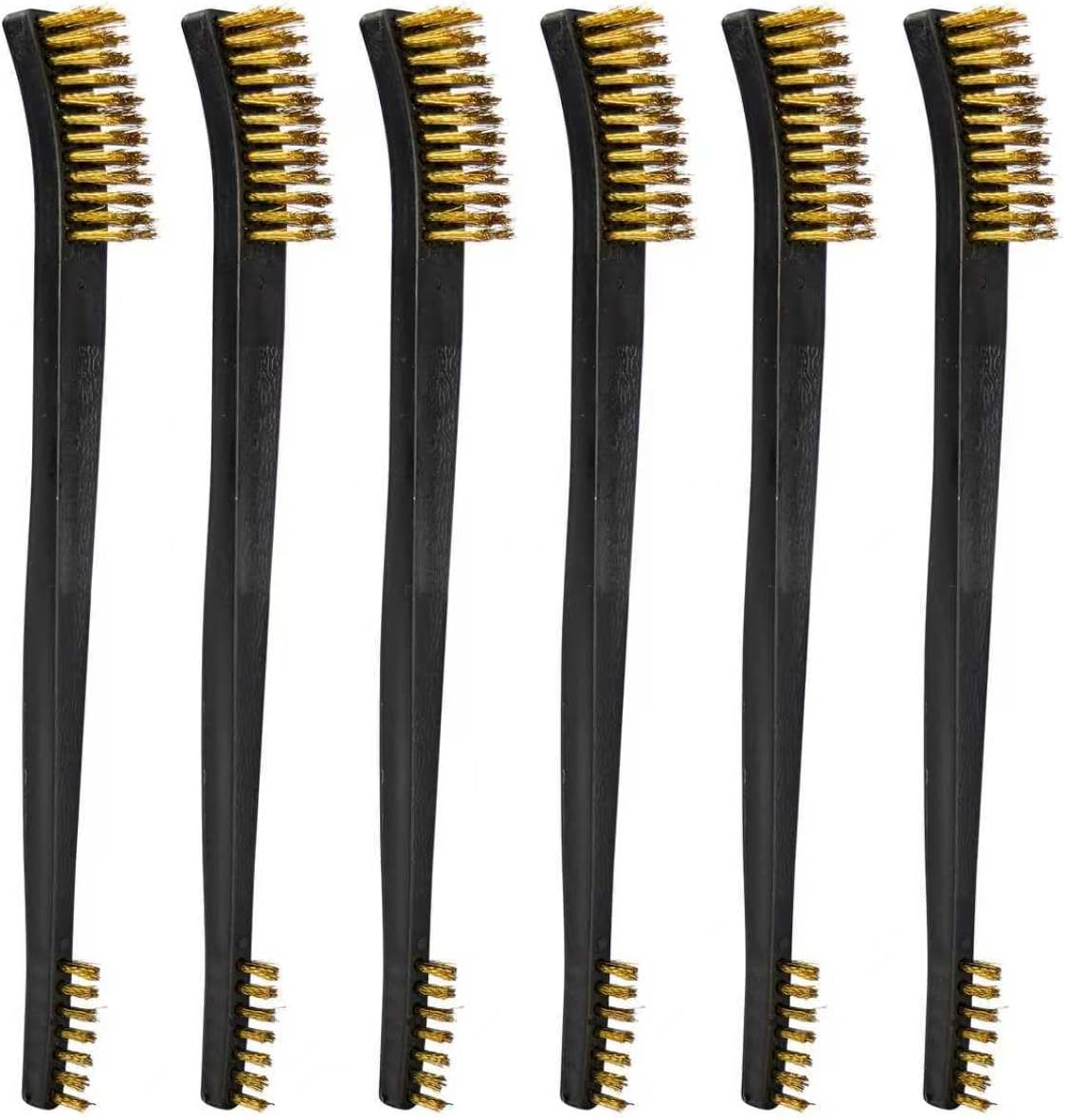 PINGMIC 12 Pack Double-Ended Gun Cleaning Brushes Set - Nylon Brushes with Plastic Handles, All-Purpose Gun Cleaning Supplies Kit for Pistols, Rifles & Metal Parts