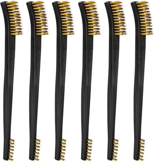 PINGMIC 12 Pack Double-Ended Gun Cleaning Brushes Set - Nylon Brushes with Plastic Handles, All-Purpose Gun Cleaning Supplies Kit for Pistols, Rifles & Metal Parts