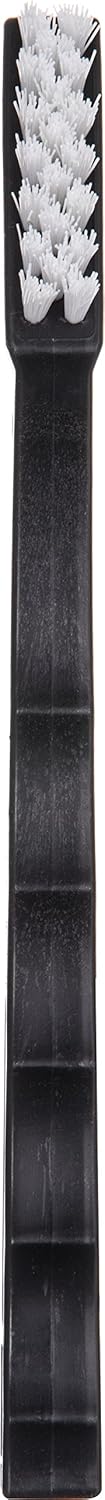 Carlisle FoodService Products Flo-Pac Maintenance Brush, Toothbrush Style Utility Scrubber for Cleaning With Nylon Bristles, 7", 1 Count, Black