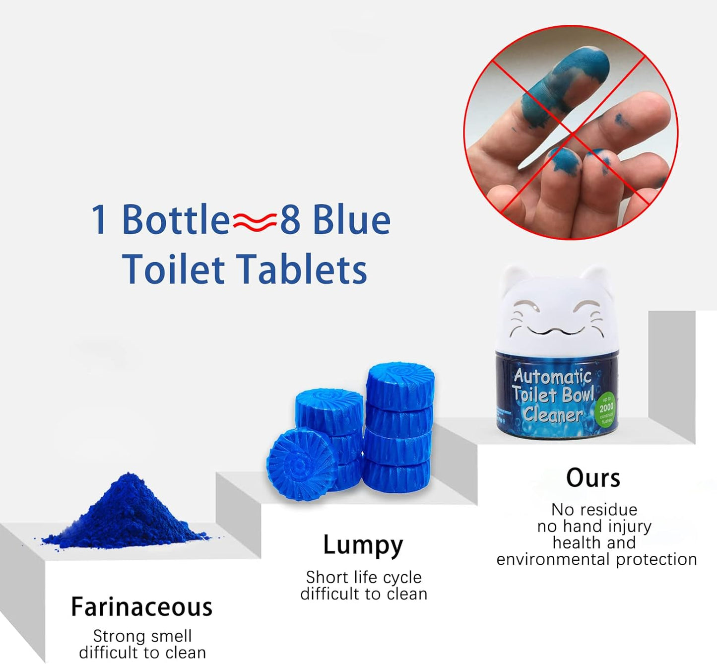 Simple Life Toilet Bowl Cleaner | Automatic Long-Lasting Toilet Bowl Cleaner Tablets | Easy-To-Use, Septic Safe Toilet Cleaner in Bottle | Powerfully Cleans and Prevent Stain Build Up | 3 Count