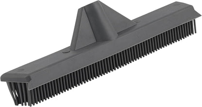 Silicone Pet Hair Broom, Carpet Cleaner, Salon Broom, with Built-in Window Washer Squeegee and 55" Metal Handle
