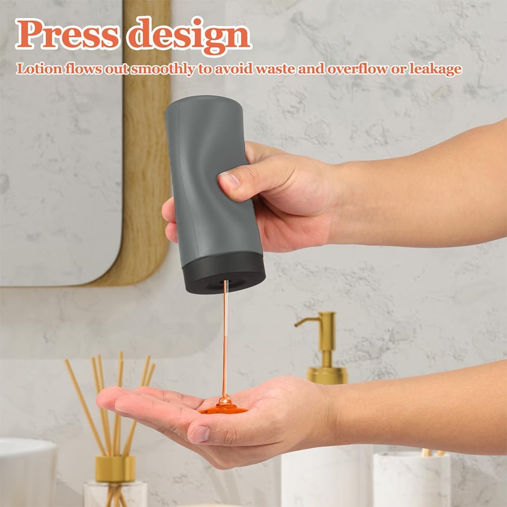 Dish Soap Dish Dispenser, Silicone Squeeze Washing Up Liquid and Hand Soap Refillable Bottles, 240ml Refillable Dishwashing Liquid Dispensing(Color:Blue)