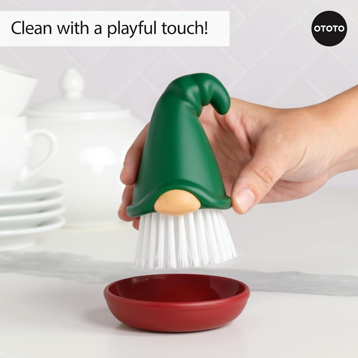 New! Beardy Gnome Dish Brush by Ototo - Dish Scrub Brush, Gnomes, Quirky Gifts, Dish Brush, Cute Kitchen Accessories, Funny Kitchen Gadgets, Vegetable Brush, Cute and Useful Gifts for Women
