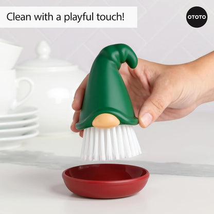 New! Beardy Gnome Dish Brush by Ototo - Dish Scrub Brush, Gnomes, Quirky Gifts, Dish Brush, Cute Kitchen Accessories, Funny Kitchen Gadgets, Vegetable Brush, Cute and Useful Gifts for Women