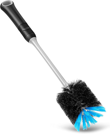 MOSOLAN Water Bottle Cleaning Brush, Long Handle Flexible Scrub Brush for Water Bottles, Glasswares, Mugs, Flasks, Tumblers, Vases, and Kitchen Sink, 2 Pack
