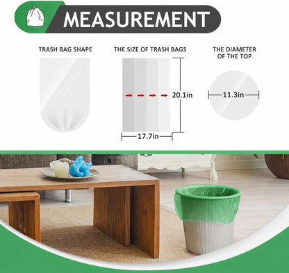 Teivio Small Trash Bags 4 Gallon 120 Counts Garbage Bags, Bathroom Trash Can Bin Liners, Small Plastic Bags for home office kitchen, fit 12-15 Liter, 3,3.5,4.5 Gal, Clear