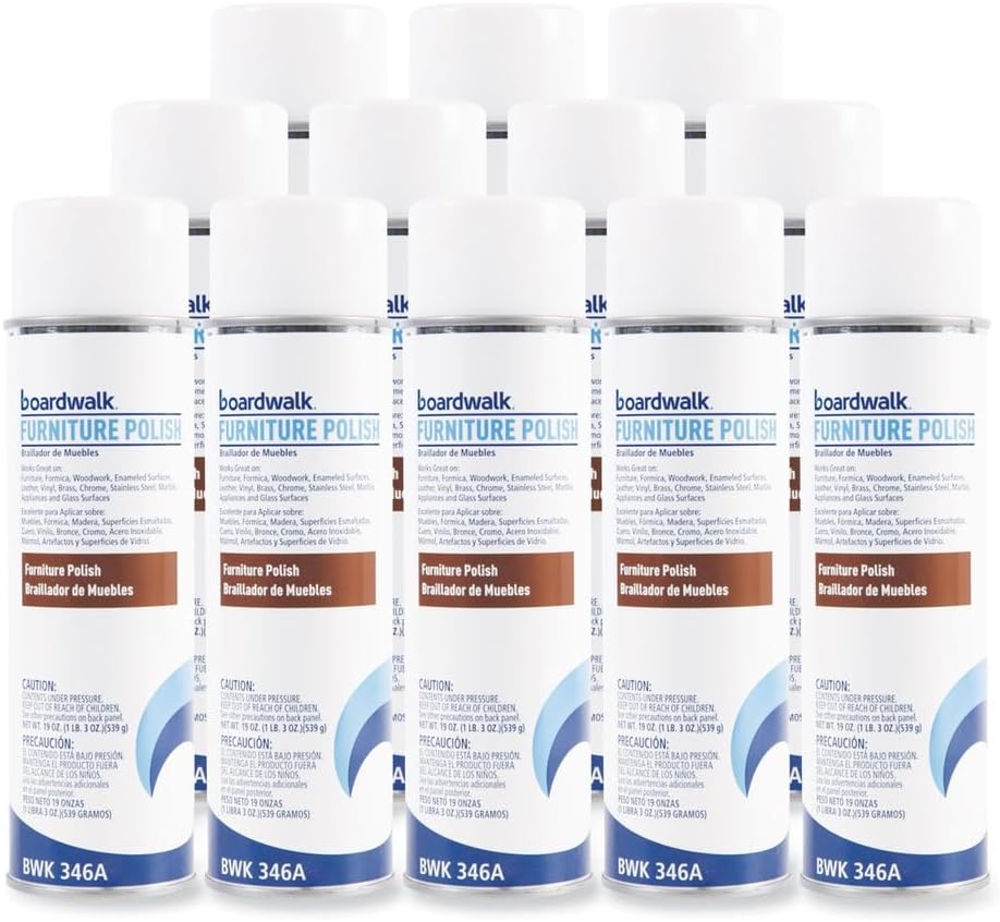Boardwalk 346ACT Furniture Polish, Lemon, 19oz Aerosol, 12/carton
