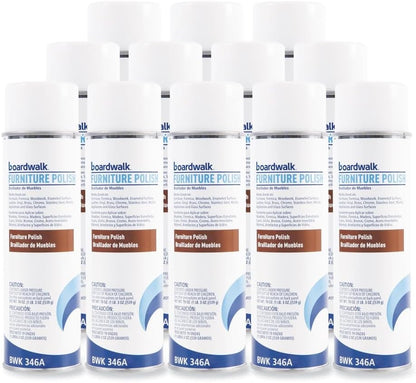 Boardwalk 346ACT Furniture Polish, Lemon, 19oz Aerosol, 12/carton