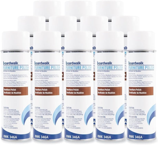 Boardwalk 346ACT Furniture Polish, Lemon, 19oz Aerosol, 12/carton
