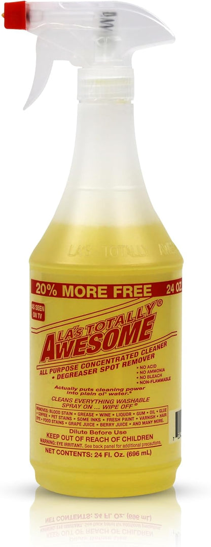 La's Totally Awesome All Purpose Cleaner Spray – 24oz (Pack of 1) Heavy Duty Multi-Surface Degreaser & Stain Remover – Ready-to-Use Cleaning Spray for Kitchen, Bathroom, Floors, Auto & More