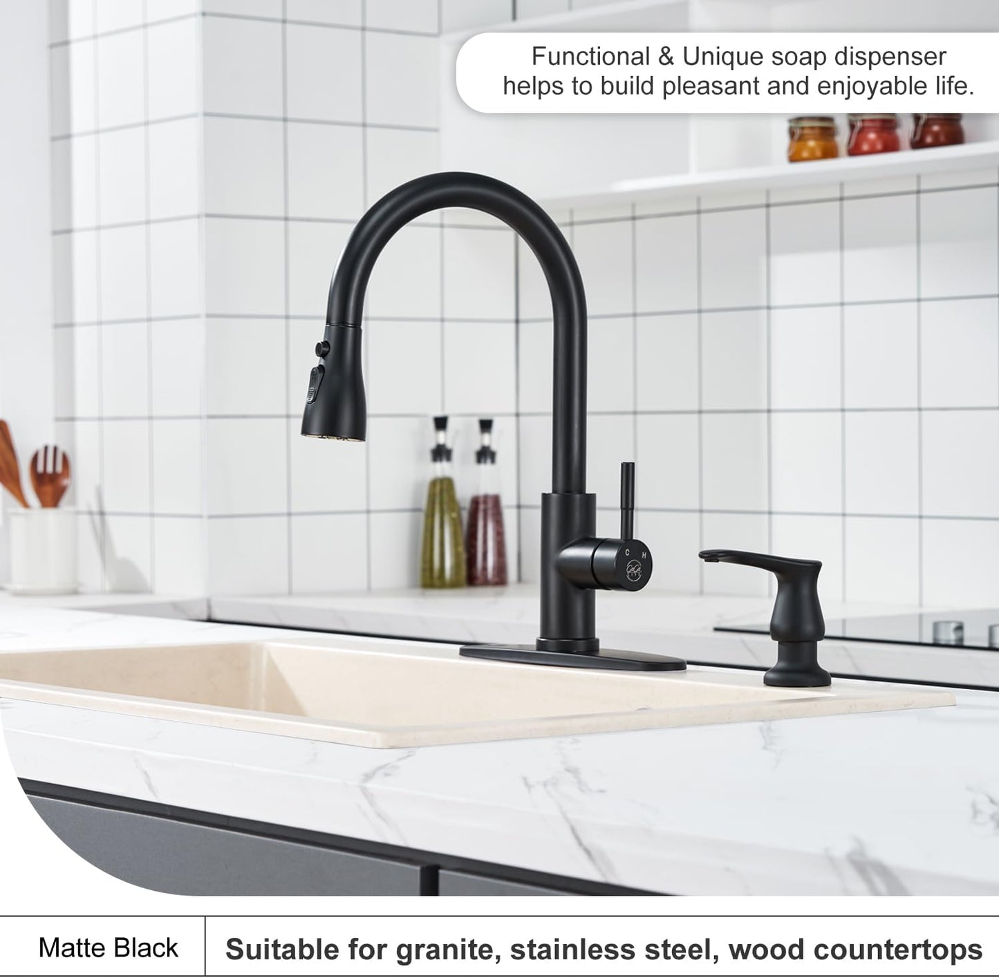 GAGALIFE Kitchen Sink Soap Dispenser Brushed Nickel, Under Sink Soap Dispenser with 40" Silicone Extension Tube Kit,Say Goodbye to Frequent Refills