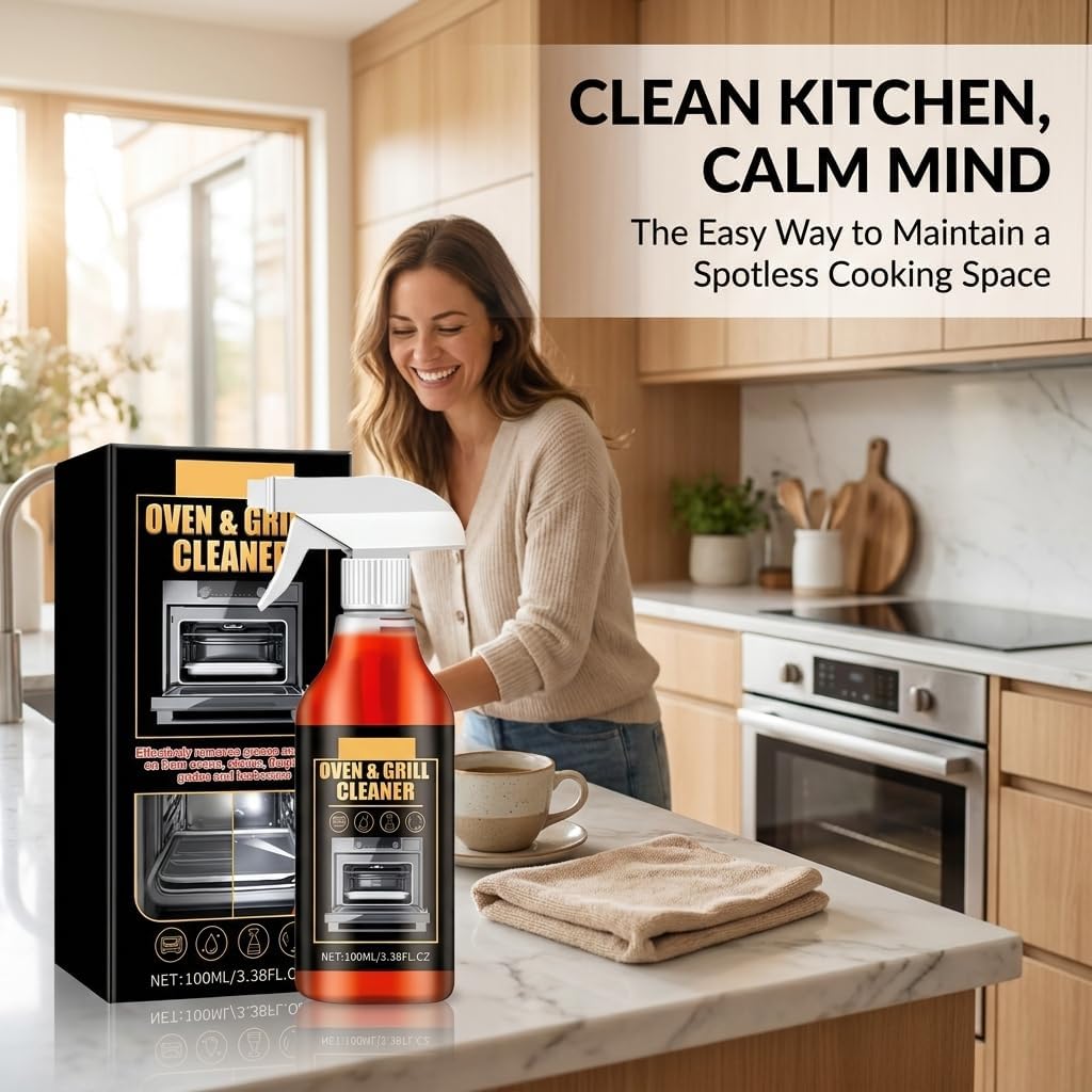 Emesak Oven and Grill Cleaner Foam Spray 3.38 FL. OZ Heavy Duty Degreaser for Oven Racks Grates and BBQ Grills Removes Tough Grease Grime and Food Stains Effortless Kitchen Cleaning Solutions