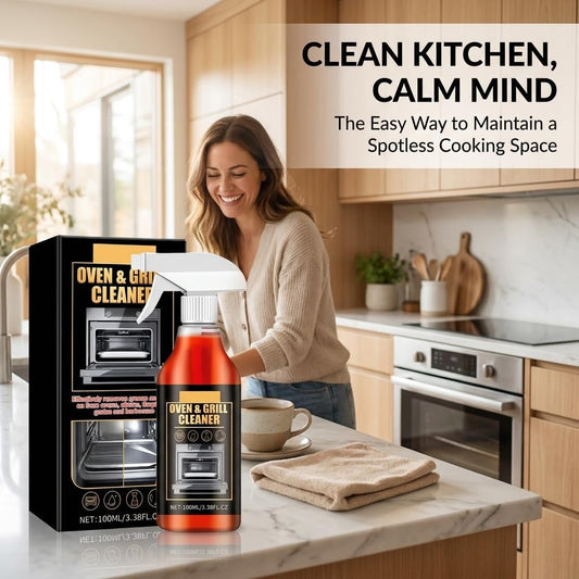 Emesak Oven and Grill Cleaner Foam Spray 3.38 FL. OZ Heavy Duty Degreaser for Oven Racks Grates and BBQ Grills Removes Tough Grease Grime and Food Stains Effortless Kitchen Cleaning Solutions