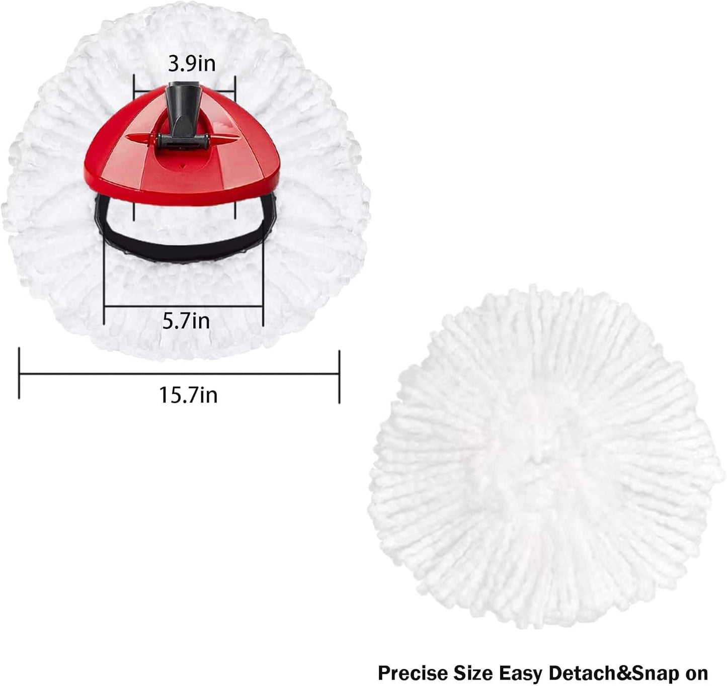 4 Pack Spin Mop Replacement Head Mop Refill Compatible with Oceda Triangle Swivel Mops Microfiber Swivel Mop Refill,Deep Clean,Machine Washable and Easy to Replace