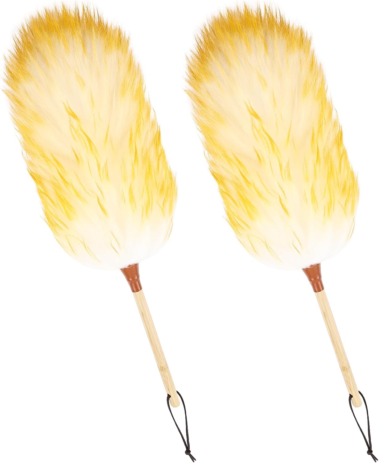 Extendable Lambswool Duster 25-64" Retractable Telescopic Handle Removable Head Multi-Surface Cleaning Tool for Ceiling Fans, Windows, High Walls, and Hard-to-Reach Areas (2pcs)