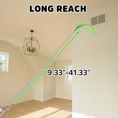 Cobweb Duster with Extension Pole, Bafezoze Ceiling Fan Duster with Long Handle, Spider Web Brush Flat Duster for Under Appliances High Ceilings Outdoor