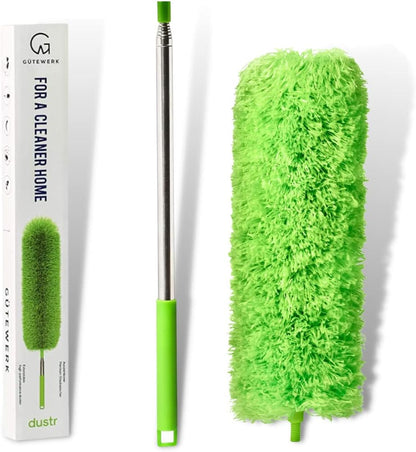 Extendable Feather Duster, Microfiber Duster, Ceiling Fan Duster, Feather Dusters for Cleaning, Dust Cleaner, Cobweb Duster - Electrostatic Bendable Head - up to 55 Inch