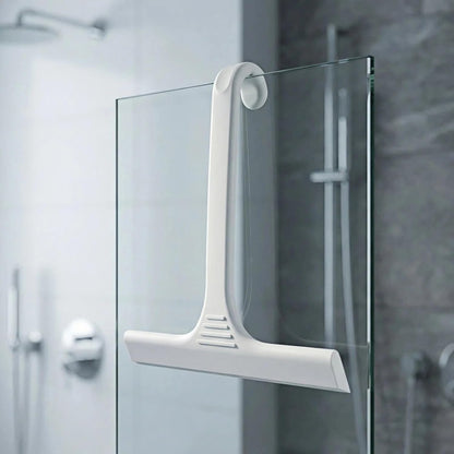 Silicone Shower Squeegee - All-in-One Design with Built-in Hook, 10 Inch Streak-Free Bathroom and car Cleaner for Glass Doors, Mirrors, Windows, Tiles Purple