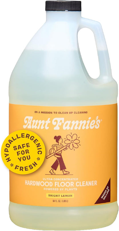 Aunt Fannie's Ultra Concentrated Hardwood Floor Cleaner, Vinegar-Free Plant Based Hardwood Floor Cleaner for Mopping, Bright Lemon Scent, 32 oz. (Pack of 1)