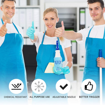 Plastic Spray Bottle 2 Pack, 32 Oz, All-Purpose Heavy Duty Spraying Bottles Leak Proof Mist Empty Water Sprayer for Cleaning Solution, Essential Oils, Hair, Planting, Pet with Adjustable Nozzle - Red