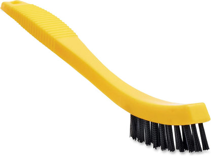 Rubbermaid Commercial Products 8.5" Tile and Grout Scrub Brush, Plastic Bristles, Black, for Industrial/Professional Use On Grout, Tile, and Other Small Areas