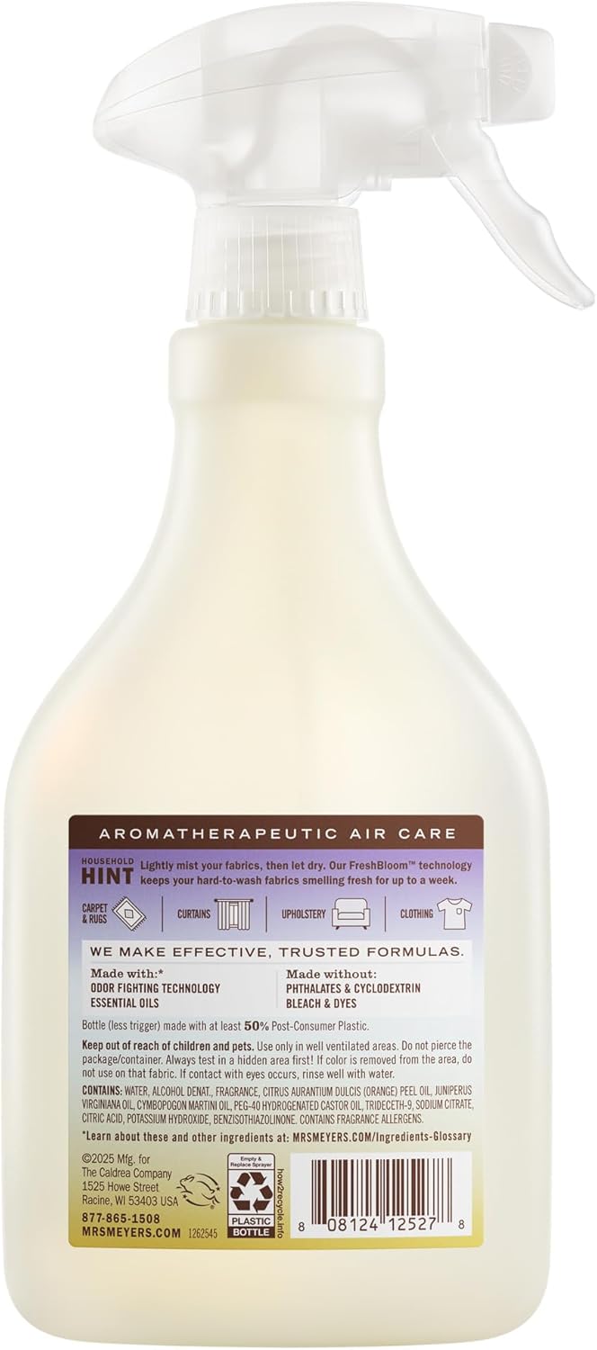 MRS. MEYER'S CLEAN DAY Fabric Freshener, Compassion Flower Scent, 20 Ounce Bottle
