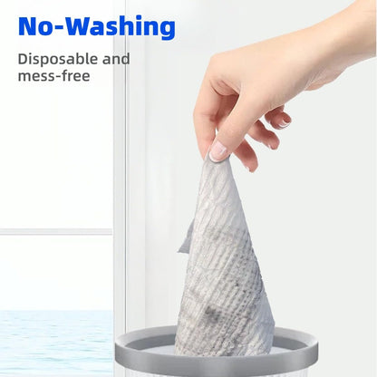 New 2-in-1 Push Clamp Lazy Mop – Hands Free Flat Mops, Swiffer Mops Alternative, Compatible with Most Pads Adjustable Handle, Perfect for Homes with Kids & Pets (Large Flat Mop)