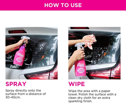 The Pink Stuff Stardrops Miracle Window and Glass Cleaner with Rose Vinegar Spray 750ml 20759
