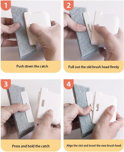 Window Track Cleaning Brush with Hidden Scraper for Sliding Door and Window Tracks, Shutters, Kitchen Sink Cleaning