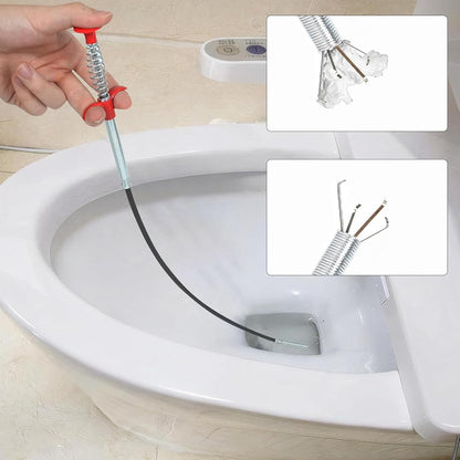 (76 inch) Drain Snake, Drain Clog Remover - Gutter Cleaning Tools Cleaner for Toilet Sewer Shower Kitchen Bathroom Tub Tool, Flexible Grabber Claw Pick Up Reacher