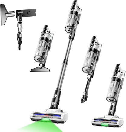 Trucozie Cordless Vacuum Cleaner, Self-Standing Lightweight Stick Vacuum with 50 mins Runtime, Powerful Suction, Anti-Tangle Wireless Vacuum for Home, Hardwood Floor, Carpet, Pet Hair, Black
