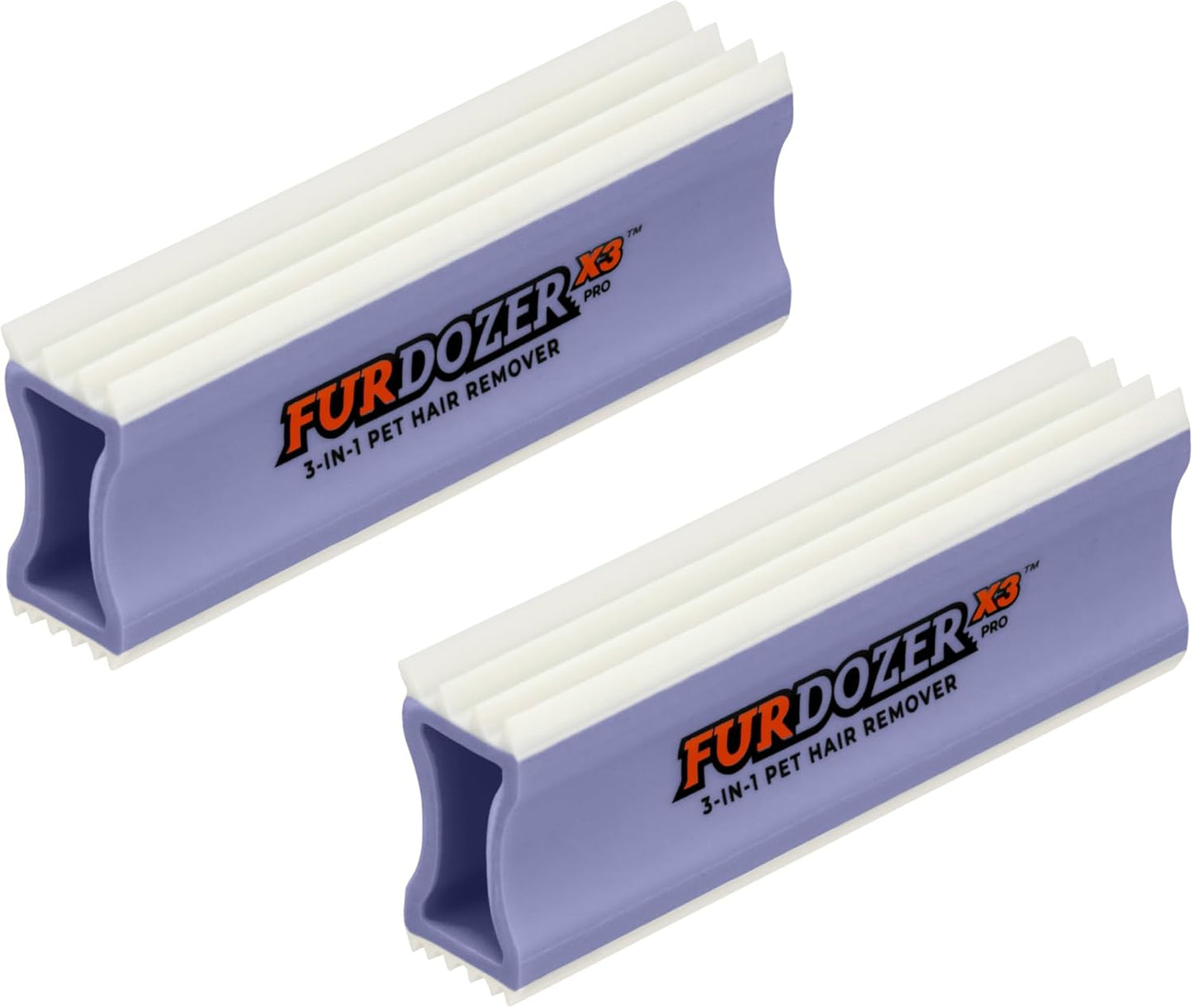 FurDozer Pet Hair Remover & Auto Detailing Tools - Cat & Dog Hair Remover for Carpets, Car Interiors, Couches, Bedding, & Pet Furniture (Gray, X3 PRO - 5" Long)