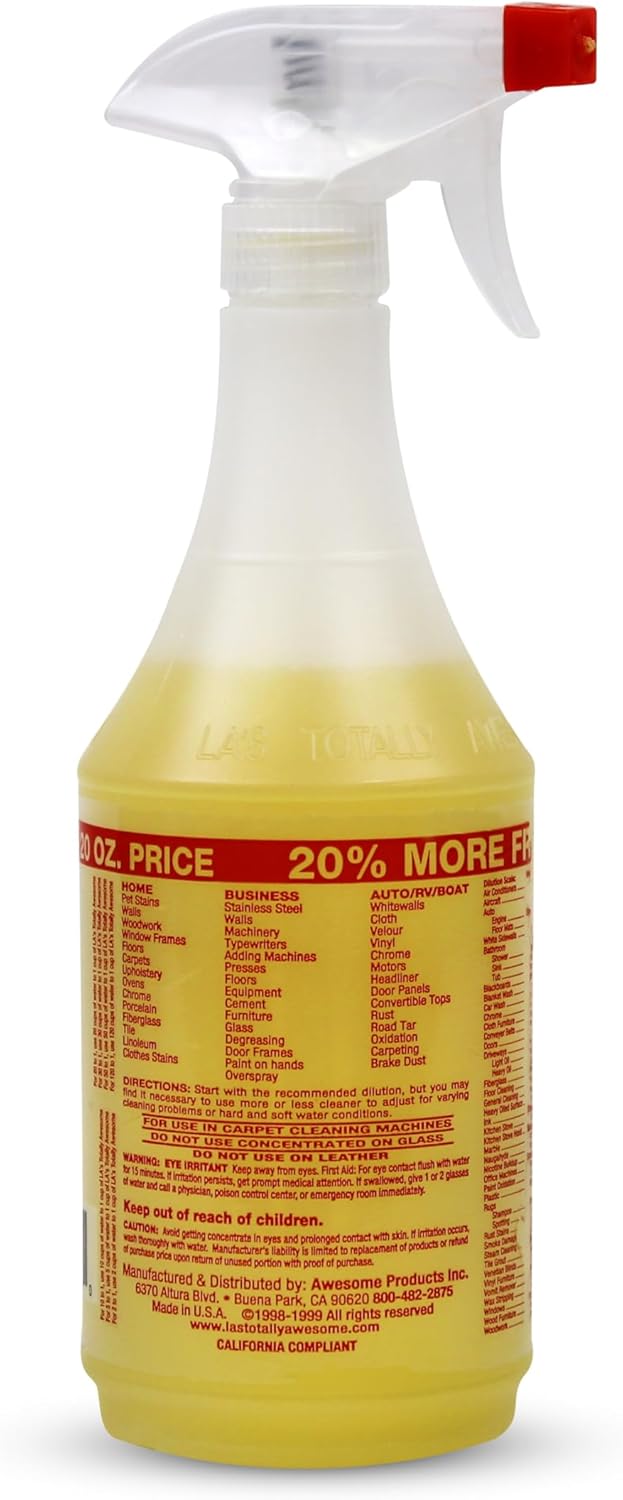 La's Totally Awesome All Purpose Cleaner Spray – 24oz (Pack of 1) Heavy Duty Multi-Surface Degreaser & Stain Remover – Ready-to-Use Cleaning Spray for Kitchen, Bathroom, Floors, Auto & More