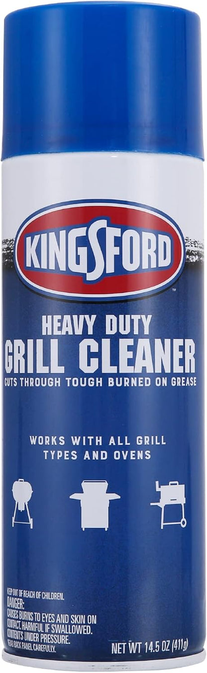 Kingsford Heavy Duty Foaming Grill Cleaner Spray, BBQ Degreaser for Charcoal & Gas Grills, Cuts Grease, Burnt-On Food & Grime, Easy Spray-On Foam for Grill Grates & Surfaces, Aerosol Can, 14.5 Oz