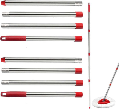 Spin Mop Replacement Head Mop Replace Head Compatible with O Cedar EasyWring Spin Mop - 4 O-Ceda Mop Refills、30-58in Mop Handle and 1 Mop Base and 1 Mop Base Scrub Brush Combo Set