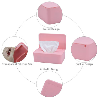 Diaper Wipes Dispenser, Baby Wipes Case, Baby Wipe Holder Keeps Diaper Wipes Fresh, Wipe Container with Non-Slip Feet (Black)