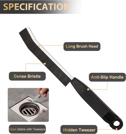 Hard Bristle Crevice Cleaning Brush,Grout Cleaner Brush,Scrub Brushes for Tile Floor,Gap Cleaning Supplies with Clip for Bathtub,Shower,Sink,Kitchen,Home Essentials,Gi-ft for Women Men(3PCS)