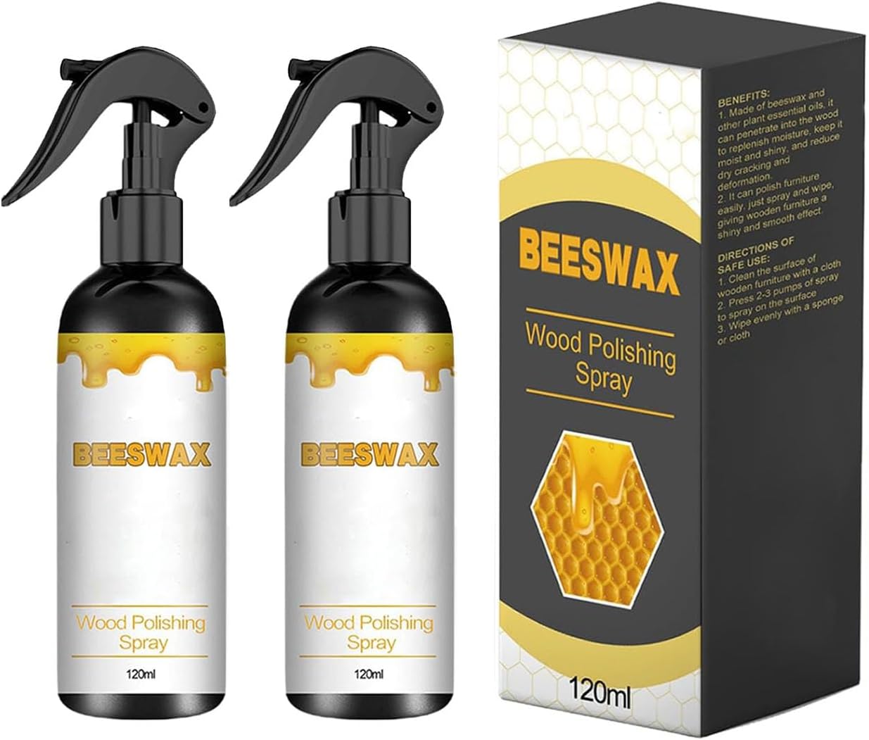 BOVVSKY Natural Beeswax Care Spray & Restorer, Natural Beeswax Spray Used to Care For Wood, Leather and Furniture Polish (2)