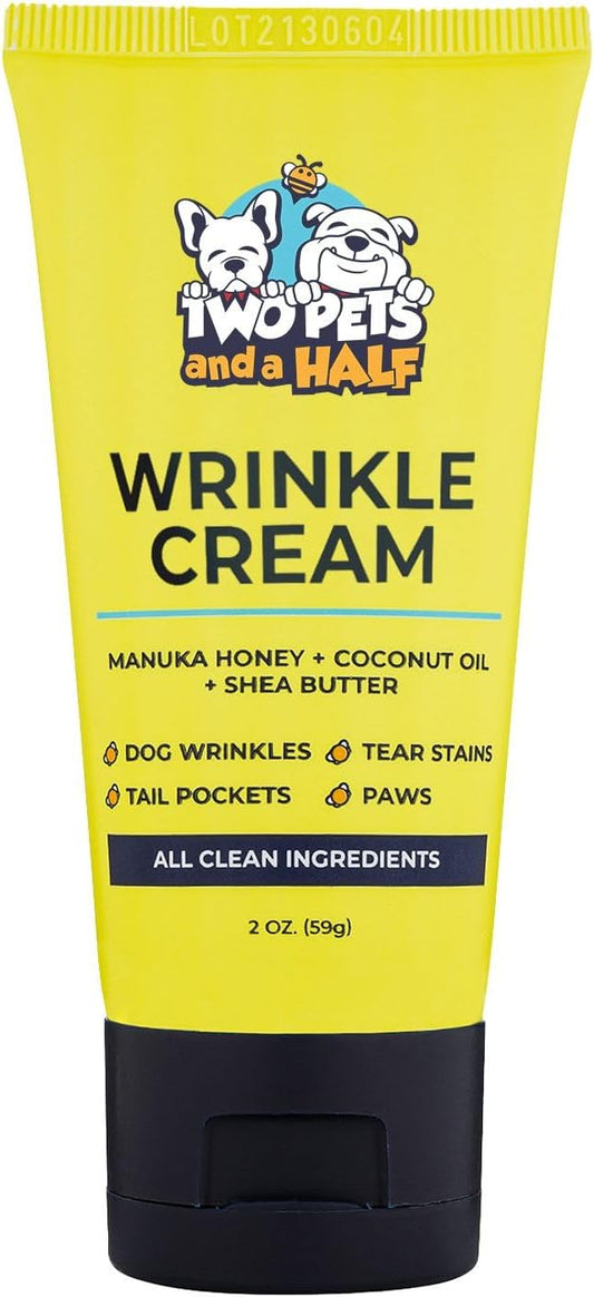 Paste for Bulldogs Wrinkle 2oz+ 50 Wrinkle Wipes French Bulldog (Pack of 2)- Wrinkle Cream for Dogs, Frenchie, English Bulldog, Pug- Cleans Rashes,Tail Pockets, Dry Skin & Paws (Made In USA)