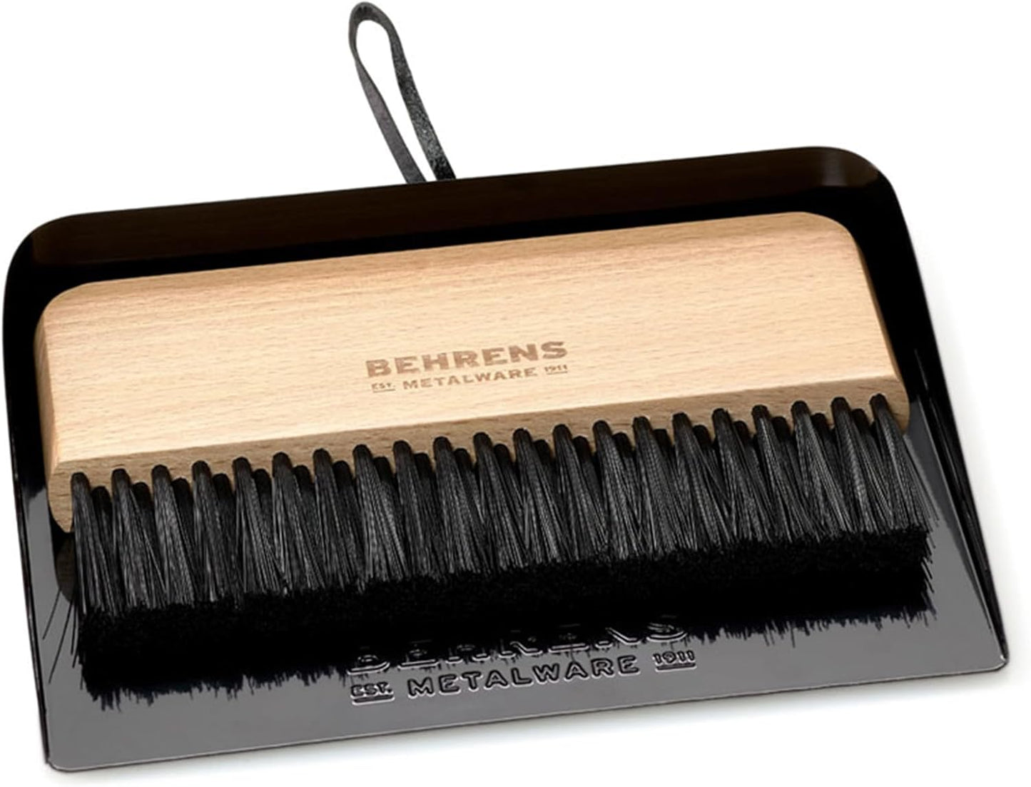 Behrens White Galvanized Dustpan & Brush Set