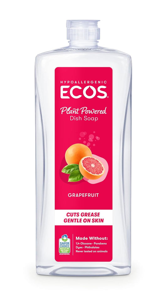 Earth Friendly Products Dishwashing Liquid, Natural Grapefruit, 25 Ounces, Orange (PL972212)