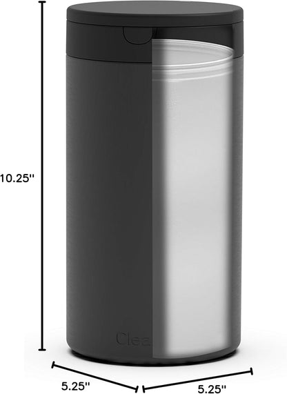 Spectrum Disinfecting Wipes Container Large Satin Nickel Refillable Stainless Steel Wipe Holder for Bathroom Kitchen Classroom, Reuseable Push Button Wet Wipe Dispenser for Cleaning Countertop