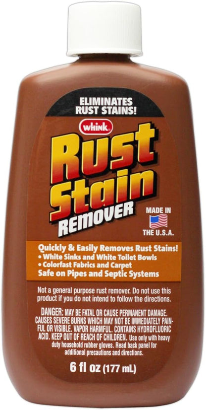 Rust-Oleum Whink Rust Stain Remover | Heavy-Duty Iron Stain Remover for White Toilets & Sinks, Colorfast Fabric & Carpets | 32 oz
