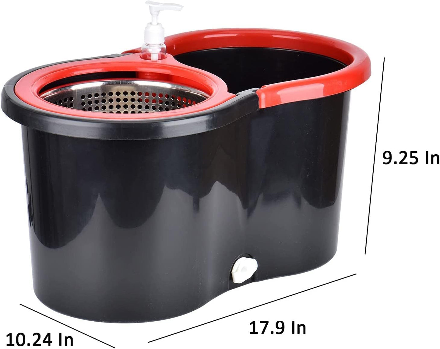 Spin Mop and Bucket with Wringer Set,360° Spin Mop & Bucket Floor Cleaning System Mop Bucket with 61" Adjustable Extended Handle 3 Microfiber Replacement Head Refills