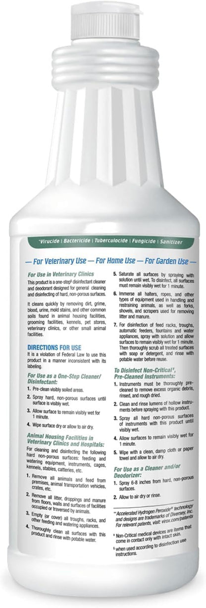REScue One-Step Ready-to-Use Disinfectant Cleaner & Deodorizer – For Veterinary Use, Animal Shelters, Pet Foster Homes, Kennels, Litter Box – 32 Ounce RTU (Spray Nozzle NOT Included)