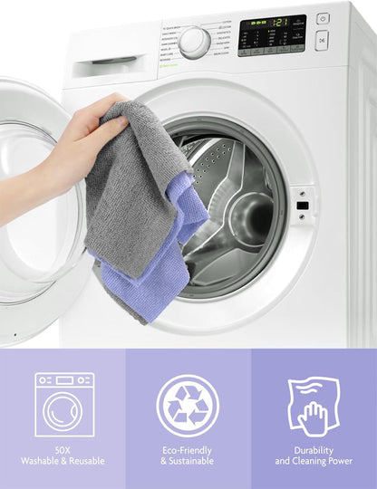 Fantasticlean Microfiber Cleaning Cloth Roll -75 Pack, Tear Away Microfiber Towels, 12" x 12", Reusable, Washable, Scratch Free, Ultra Absorbent Dishcloth for All-Around Cleaning Supplies (White)