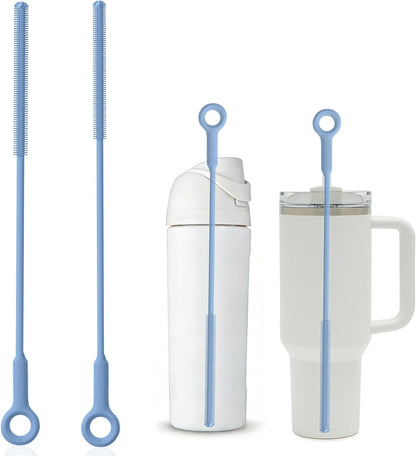 Straw Cleaner Brush Set - Raymeefa Scratch-Free Detail Cleaning for Reusable Straws & Tumblers (Blue)